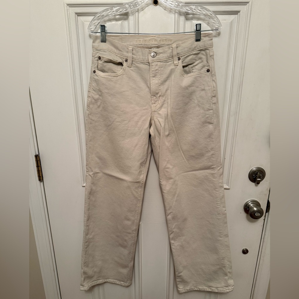 American Eagle Stretch Jeans Ivory Size 6 Real Good Cotton Denim